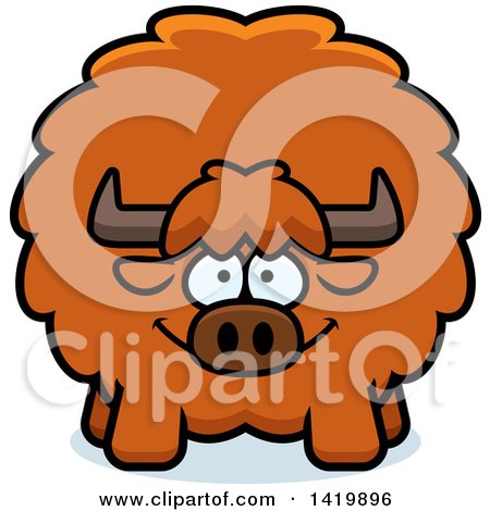 Clipart of a Cartoon Chubby Yak - Royalty Free Vector Illustration by Cory Thoman