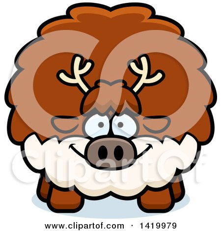 Clipart of a Cartoon Chubby Reindeer - Royalty Free Vector Illustration by Cory Thoman
