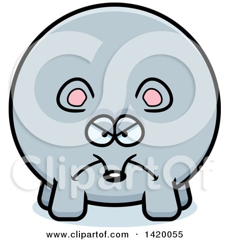 Clipart of a Cartoon Mad Chubby Mouse - Royalty Free Vector Illustration by Cory Thoman