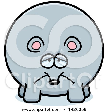 Clipart of a Cartoon Depressed Chubby Mouse - Royalty Free Vector Illustration by Cory Thoman