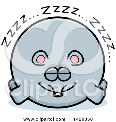 Clipart of a Cartoon Chubby Mouse Sleeping - Royalty Free Vector Illustration by Cory Thoman