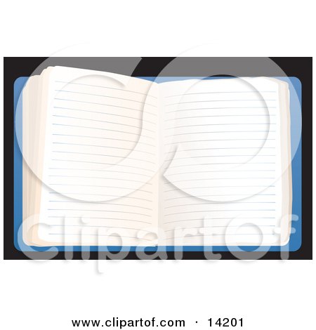 Open Notebook With Blank Pages Clipart Illustration by Rasmussen Images