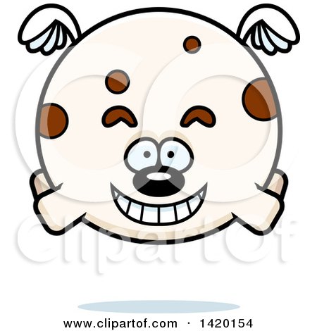 Clipart of a Cartoon Chubby Dog Flying - Royalty Free Vector Illustration by Cory Thoman
