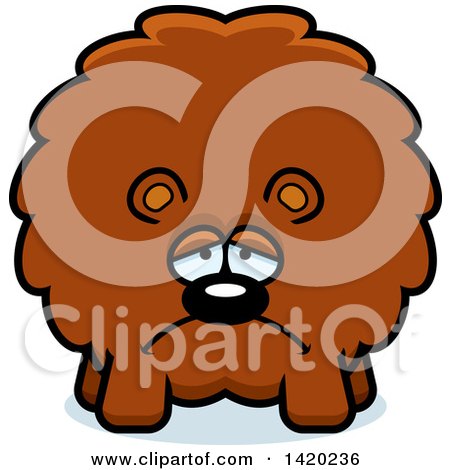 Clipart of a Cartoon Depressed Chubby Bear - Royalty Free Vector Illustration by Cory Thoman