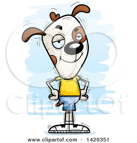 Clipart of a Cartoon Doodled Confident Dog - Royalty Free Vector Illustration by Cory Thoman