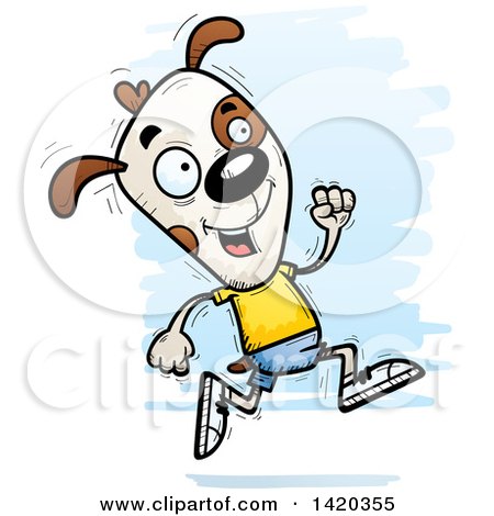 Clipart of a Cartoon Doodled Dog Running - Royalty Free Vector Illustration by Cory Thoman