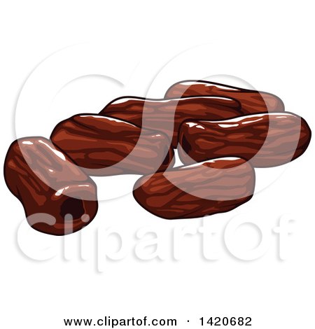 Clipart of Dried Dates - Royalty Free Vector Illustration by Vector Tradition SM