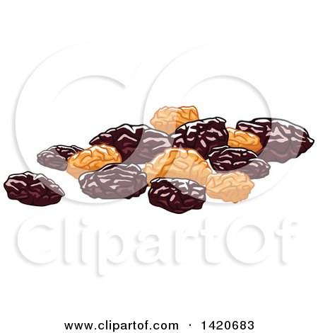 Clipart of Dried Raisins - Royalty Free Vector Illustration by Vector Tradition SM