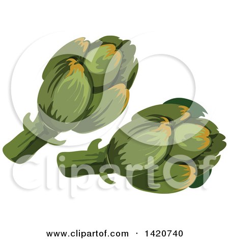 Clipart of Artichokes - Royalty Free Vector Illustration by Vector Tradition SM
