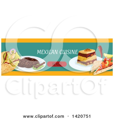 Clipart of a Mexican Food Menu Header or Border - Royalty Free Vector Illustration by Vector Tradition SM