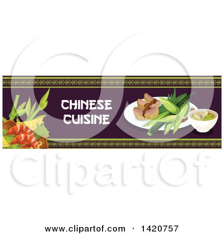 Clipart of a Chinese Food Menu Header or Border - Royalty Free Vector Illustration by Vector Tradition SM