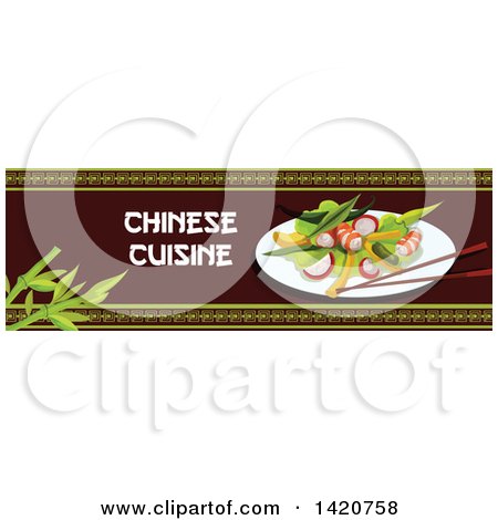 Clipart of a Chinese Food Menu Header or Border - Royalty Free Vector Illustration by Vector Tradition SM