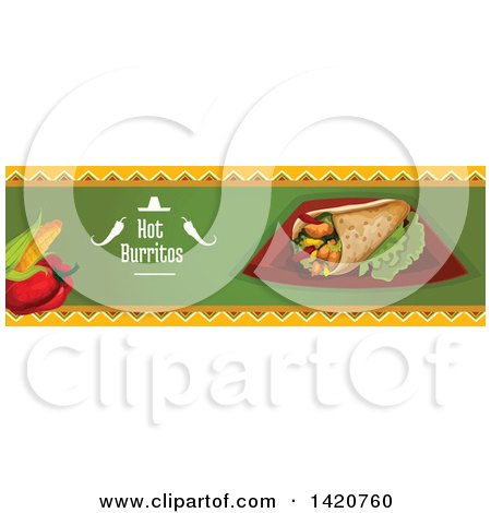 Clipart of a BLANK Food Menu Header or Border - Royalty Free Vector Illustration by Vector Tradition SM