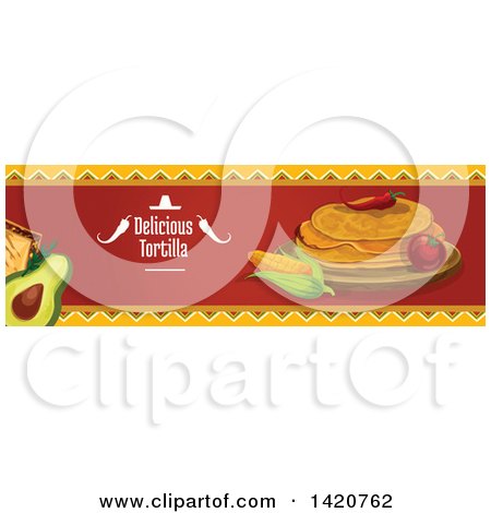 Clipart of a BLANK Food Menu Header or Border - Royalty Free Vector Illustration by Vector Tradition SM