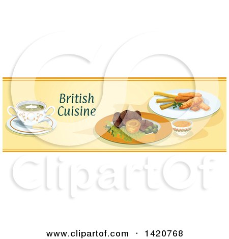 Clipart of a British Food Menu Header or Border - Royalty Free Vector Illustration by Vector Tradition SM