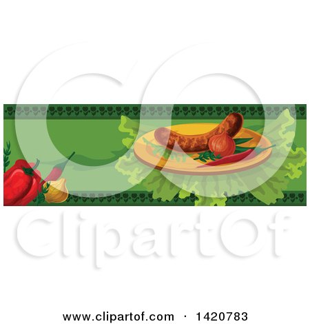 Clipart of a Hungarian Food Menu Header or Border - Royalty Free Vector Illustration by Vector Tradition SM
