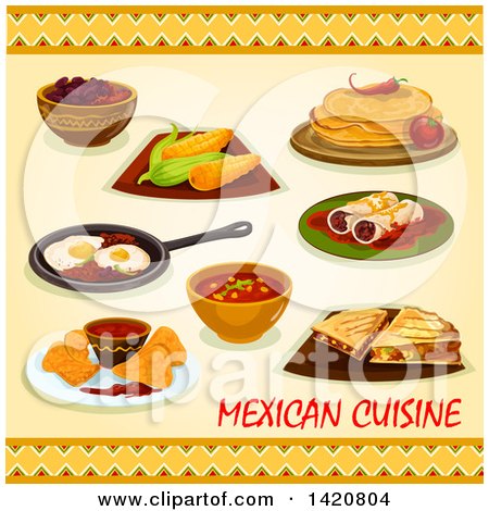 Clipart of Mexican Cuisine - Royalty Free Vector Illustration by Vector Tradition SM