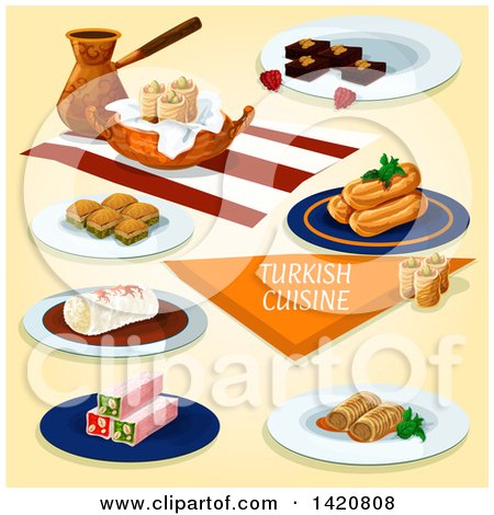 Clipart of Turkish Cuisine - Royalty Free Vector Illustration by Vector Tradition SM