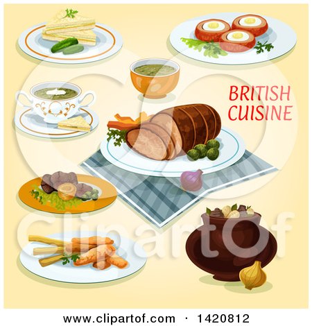 Clipart of British Cuisine - Royalty Free Vector Illustration by Vector Tradition SM