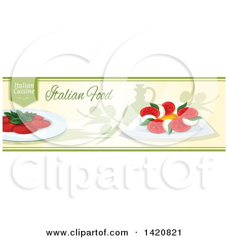 Clipart of an Italian Food Menu Header or Border - Royalty Free Vector Illustration by Vector Tradition SM