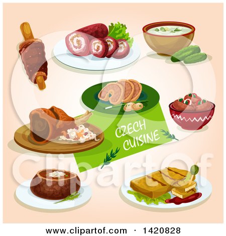 Clipart of Czech Cuisine - Royalty Free Vector Illustration by Vector Tradition SM