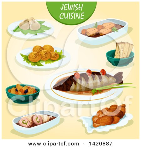 Clipart of Jewish Cuisine - Royalty Free Vector Illustration by Vector Tradition SM