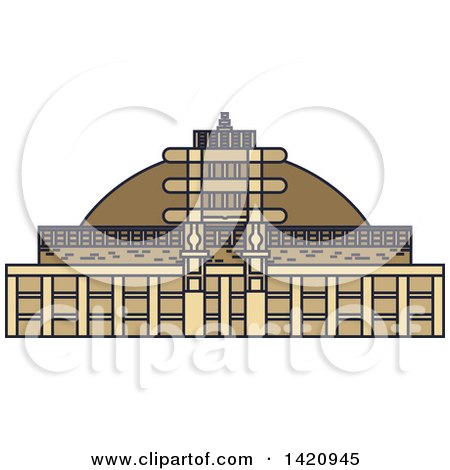Clipart of a India Landmark, Buddhist Great Stupa - Royalty Free Vector Illustration by Vector Tradition SM