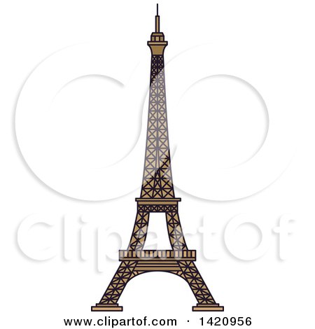 Clipart of a French Landmark, the Eiffel Tower - Royalty Free Vector Illustration by Vector Tradition SM
