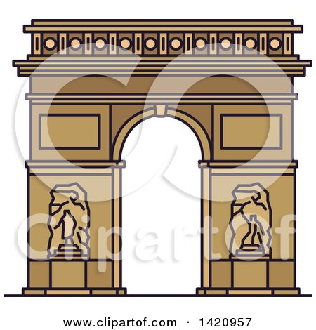 Clipart of a French Landmark, Triumphal Arch of the Star - Royalty Free Vector Illustration by Vector Tradition SM