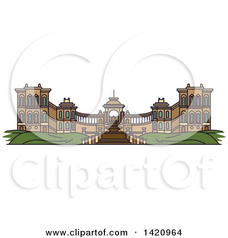 Clipart of a French Landmark, Palais Longchamp - Royalty Free Vector Illustration by Vector Tradition SM