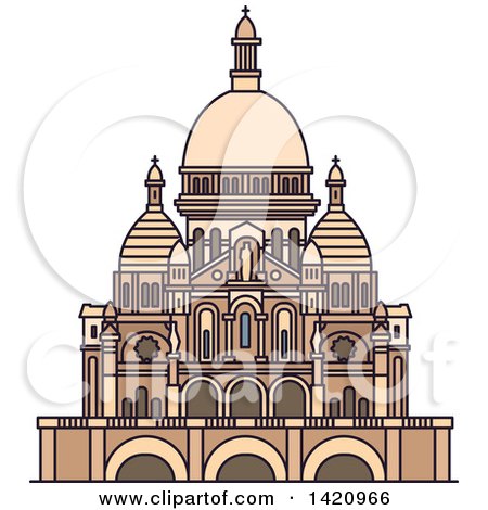 Clipart of a French Landmark, Basilica of the Sacred Heart - Royalty Free Vector Illustration by Vector Tradition SM