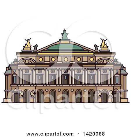 Clipart of a French Landmark, Palais Garnier - Royalty Free Vector Illustration by Vector Tradition SM