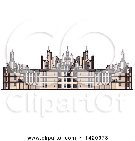 Clipart of a French Landmark, Chateau De Chambord - Royalty Free Vector Illustration by Vector Tradition SM