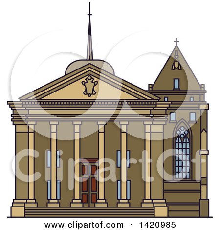 Clipart of a Switzerland Landmark, St. Pierre Cathedral - Royalty Free Vector Illustration by Vector Tradition SM