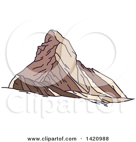 Clipart of a Switzerland Landmark, Matterhorn - Royalty Free Vector Illustration by Vector Tradition SM