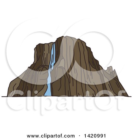 Clipart of a Africa Landmark, Tugela Waterfall - Royalty Free Vector Illustration by Vector Tradition SM