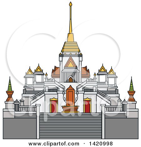 Clipart of a Thailand Landmark, Traimit - Royalty Free Vector Illustration by Vector Tradition SM