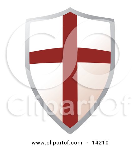 Metal Shield With a Cross Clipart Illustration by Rasmussen Images