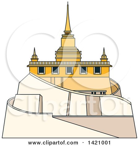 Clipart of a Thailand Landmark, Saket - Royalty Free Vector Illustration by Vector Tradition SM