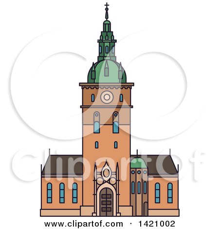 Clipart of a Norway Landmark, Oslo Cathedral - Royalty Free Vector Illustration by Vector Tradition SM