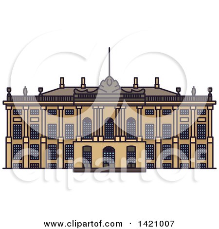 Clipart of a Finland Landmark, Amalienborg Palace - Royalty Free Vector Illustration by Vector Tradition SM
