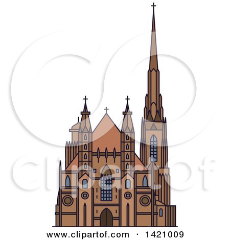 Clipart of a Austria Landmark, St. Stephen Cathedral - Royalty Free Vector Illustration by Vector Tradition SM