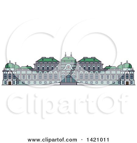 Clipart of a Austria Landmark, Belvedere - Royalty Free Vector Illustration by Vector Tradition SM