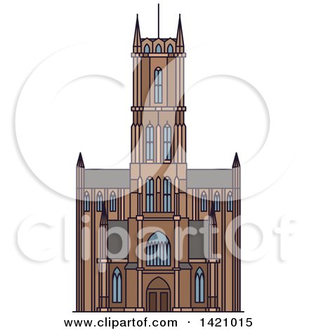 Clipart of a Belgium Landmark, St Bavo Cathedral - Royalty Free Vector Illustration by Vector Tradition SM