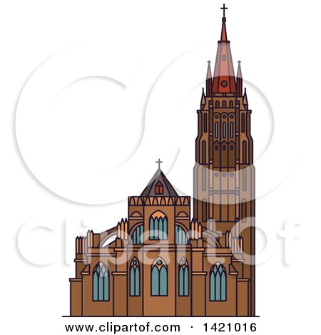 Clipart of a Belgium Landmark, Church of Our Lady - Royalty Free Vector Illustration by Vector Tradition SM