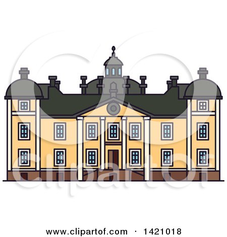 Clipart of a Sweden Landmark, Stromsholm Castle - Royalty Free Vector Illustration by Vector Tradition SM