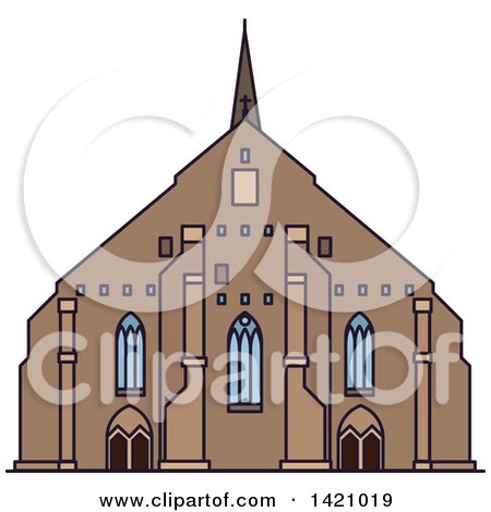 Clipart of a Sweden Landmark, Vadstena Abbey - Royalty Free Vector Illustration by Vector Tradition SM