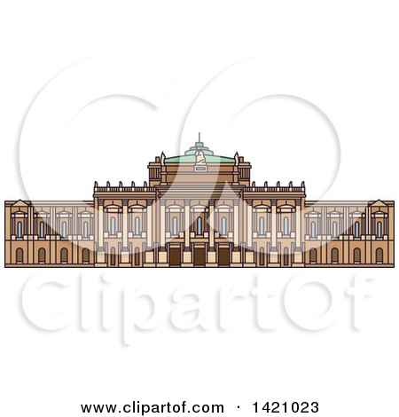 Clipart of a Austria Landmark, Burgtheater - Royalty Free Vector Illustration by Vector Tradition SM