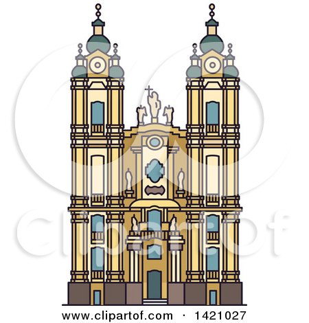 Clipart of a Austria Landmark, Melk Abbey - Royalty Free Vector Illustration by Vector Tradition SM