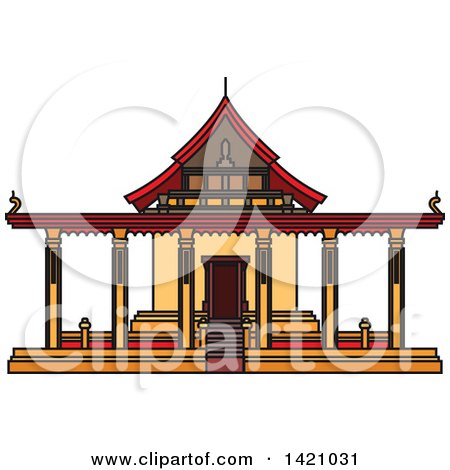 Clipart of a Laos Landmark, Sisaket - Royalty Free Vector Illustration by Vector Tradition SM